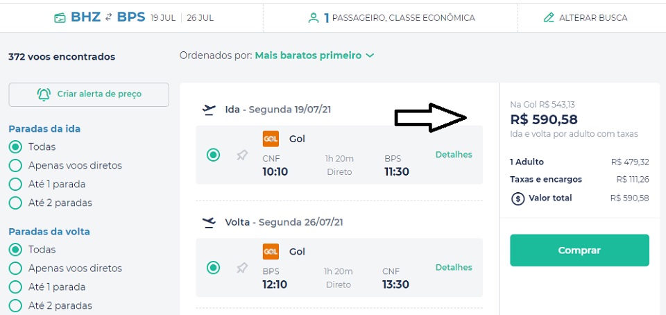 Gol terá voos diretos de BH para Porto Seguro com passagens por R$ 590