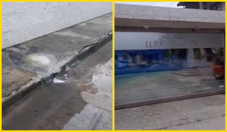 Condomínio em Porto Seguro deixa água de esgoto na rua, denuncia morador