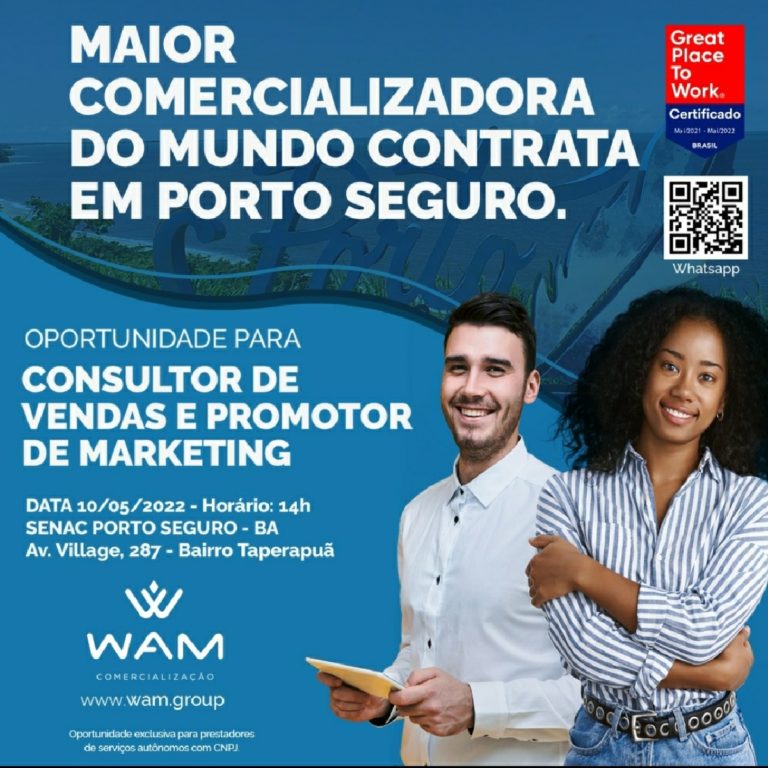Maior comercializadora do mundo contrata em Porto Seguro